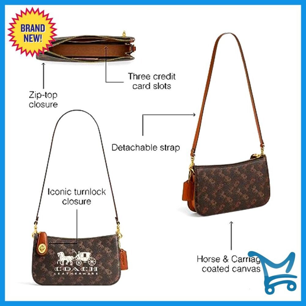 Patent Leather Shoulder Bag with Detachable Strap Turnlock Closure - Picture 3 of 5